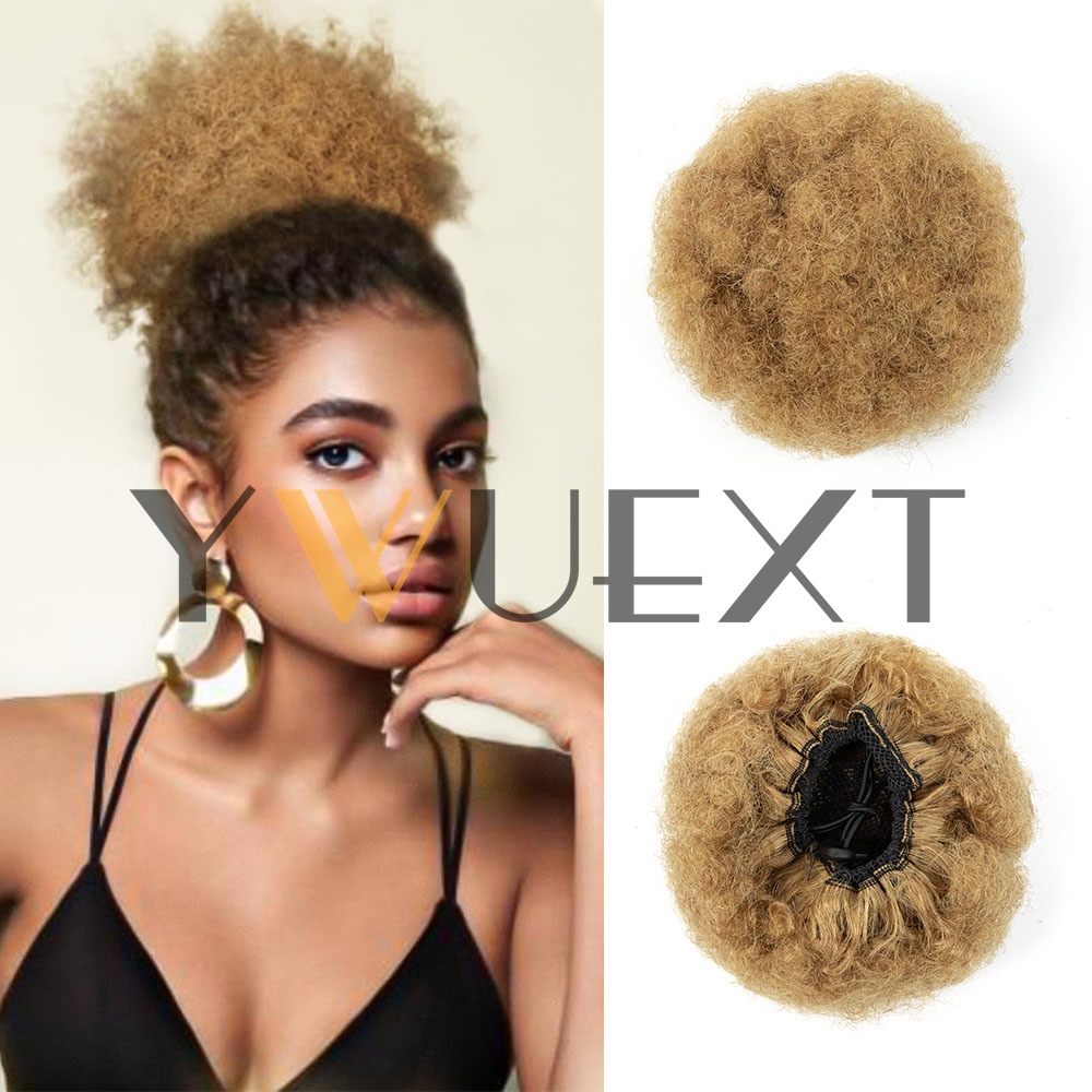 Drawstring Afro Curly Puff Ponytail - YWUEXT Bal Altın Afro Kinky Puff