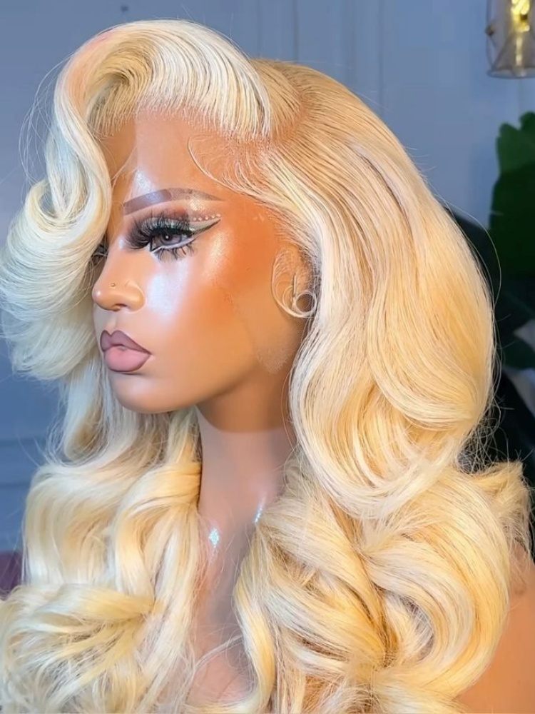 613 Blonde Body Wave Lace Front Wig - Bal Sarısı 613 Doğal Dalgalı İnsan
