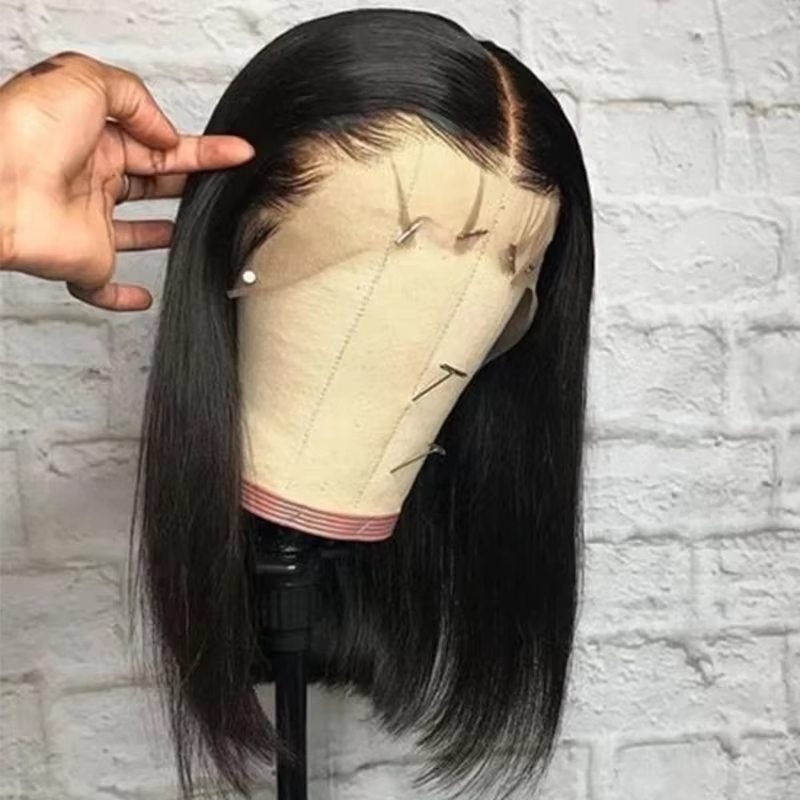 Pre Parted 13X4 Lace Front Bob Wig - 13x6 Kısa Bob Düz Brezilya Saçı