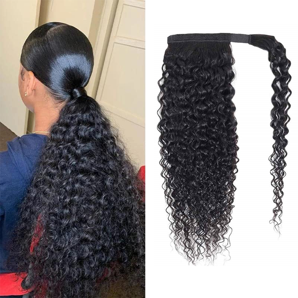 Seamless Clip In Hair Extensions Human Hair - Kinky Kıvırcık İnsan Saçı At Kuyruğu