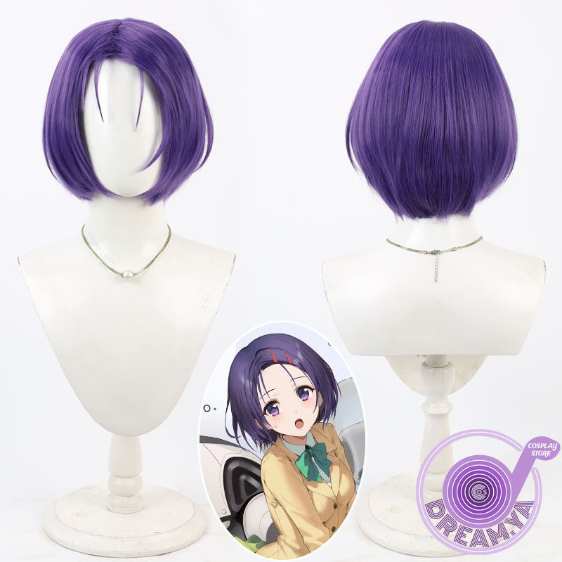 Synthetic Wigs - Sairenji Haruna Cosplay Peruk Mor Kısa