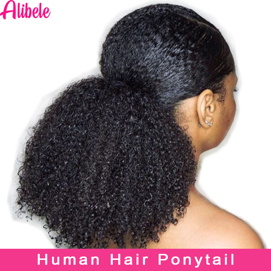 Seamless Clip In Hair Extensions Human Hair - Alibele Mogolian Afro Kinky kıvırcık İpli