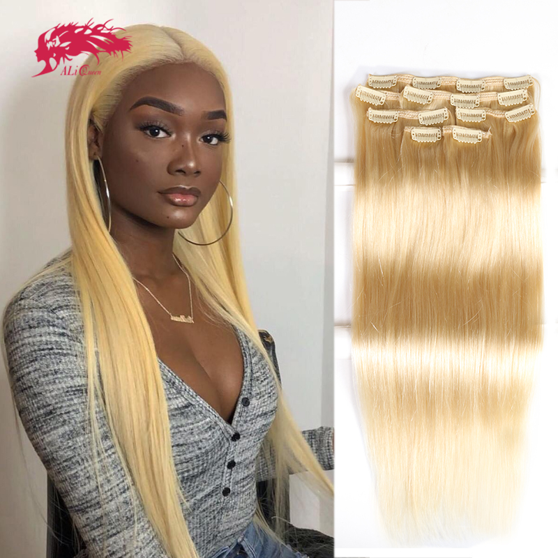 Seamless Clip In Hair Extensions Human Hair - Ali Queen 7 Parça Klipsli Saç