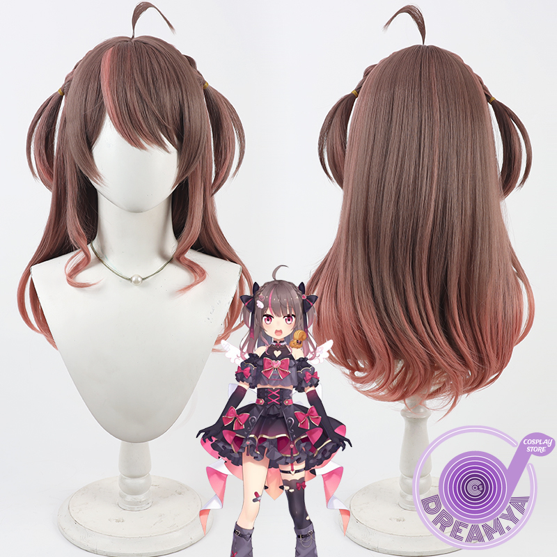 Synthetic Wigs - Natsuiro Matsuri Cosplay Peruk Vtuber Kahverengi