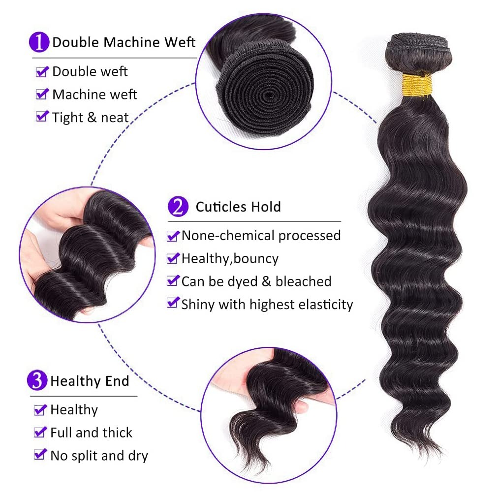 30 İnç Dökülmüş Dalgalı Saç De - Deep Wave 3 Bundles With Closure incelemesi ve fiyatı