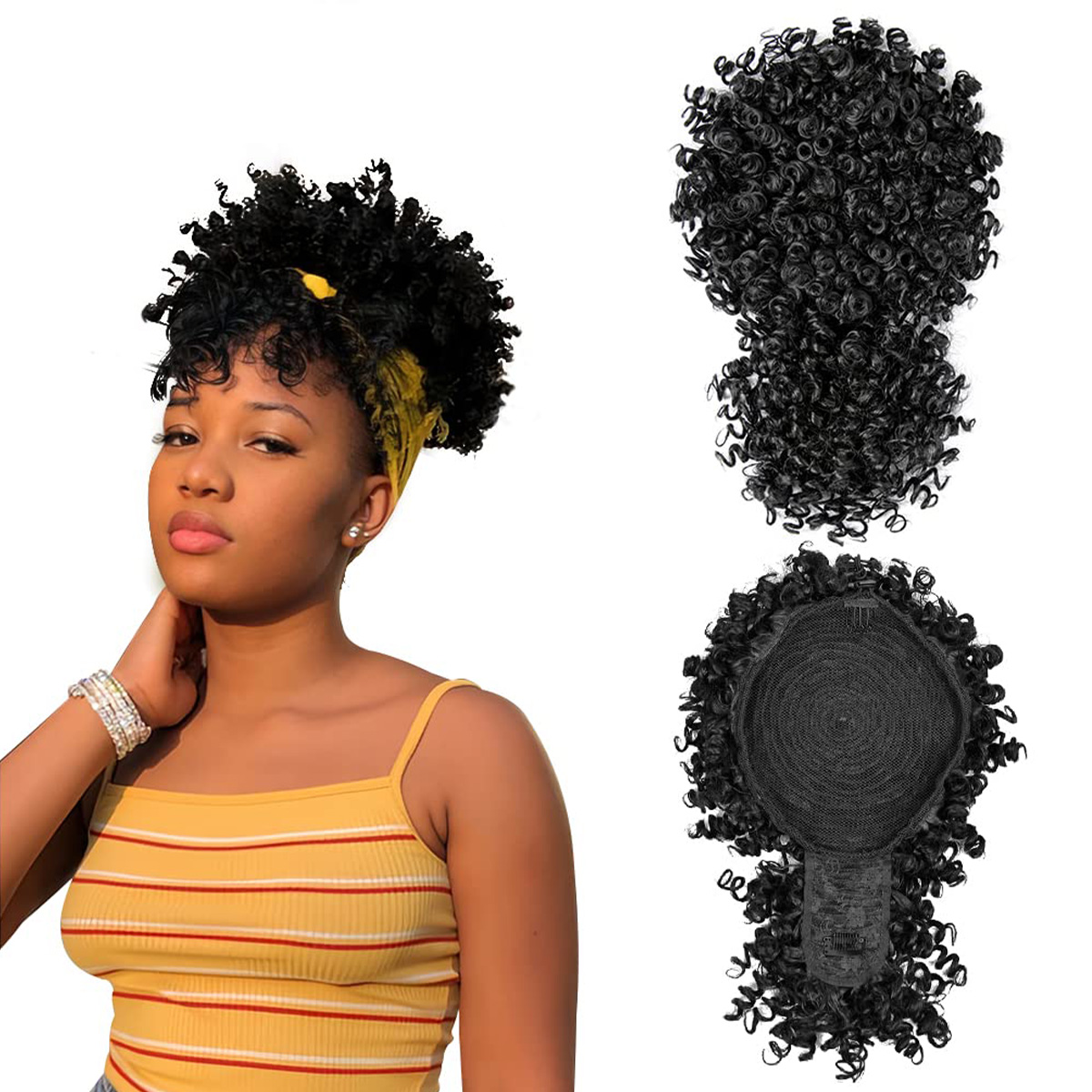 Afro puf sentetik İpli at kuyr - Drawstring Afro Curly Puff Ponytail incelemesi ve fiyatı