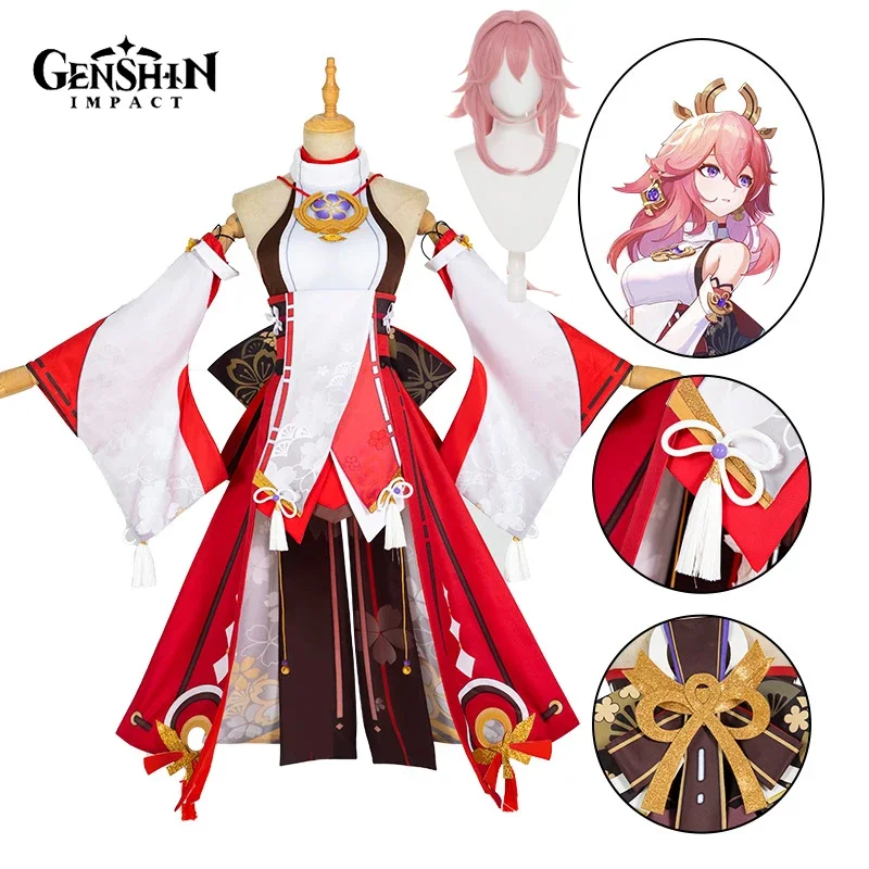 Yae Miko Cosplay Kostüm Oyunu  - Synthetic Wigs incelemesi ve fiyatı