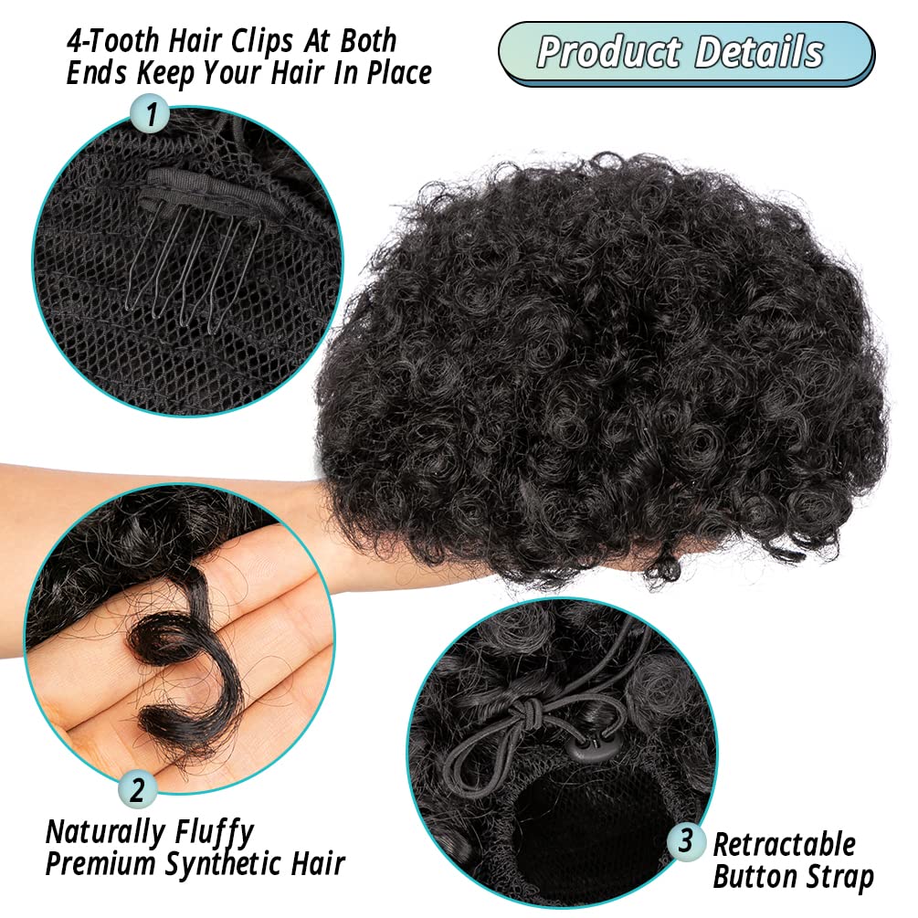 Siyah Kadınlar için Afro Puf İ - Drawstring Afro Curly Puff Ponytail incelemesi ve fiyatı