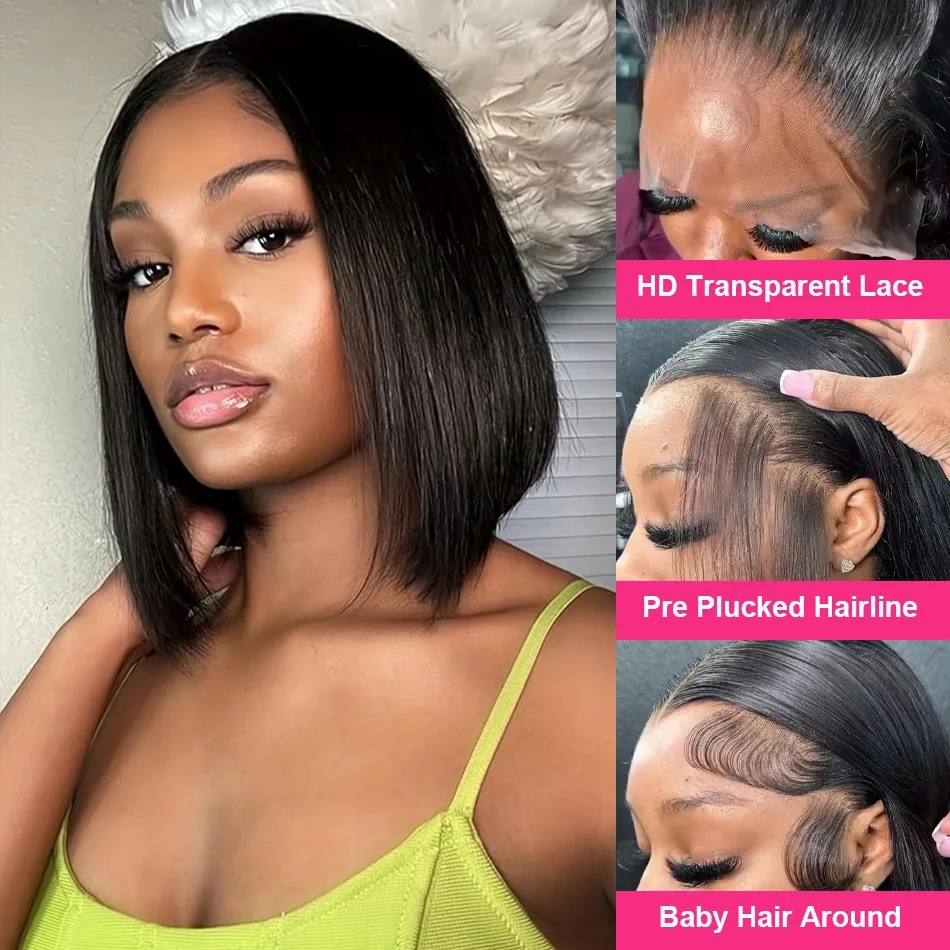 Bob Peruk Gerçek Saç Kısa Düz  - Glueless Wear And Go Human Hair Wig incelemesi ve fiyatı